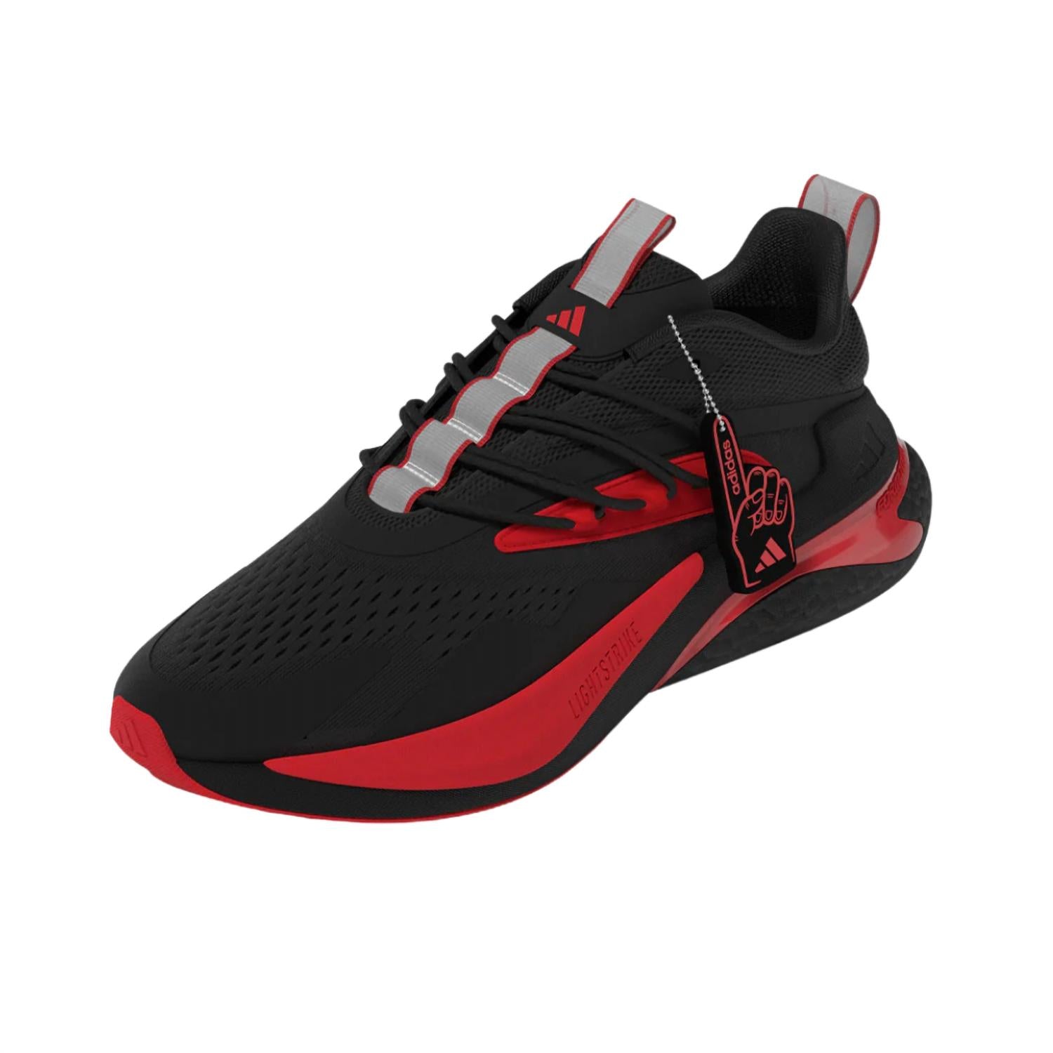 adidas Men's Alpha Boost V2 Sneakers in black red - men's sneaker - detail view