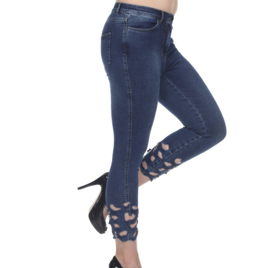 Embellished Cut Out Jeans