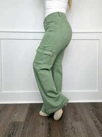 Risen - Beverly High-rise Wide Leg Cargo Jeans