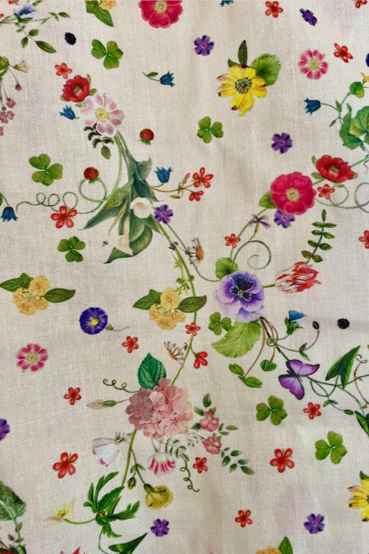 MARIANNE FLORAL ORGANIC COTTON ASYMMETRIC SLIP