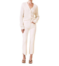 Le Jean Pearl Embellished Cardigan in ivory - women's cardigan - view 4