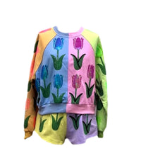 Queen Of Sparkles - Colorblock Tulip Sweatshirt