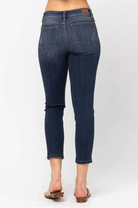 Judy Blue - Mid Rise Cropped Relaxed Denim Jeans