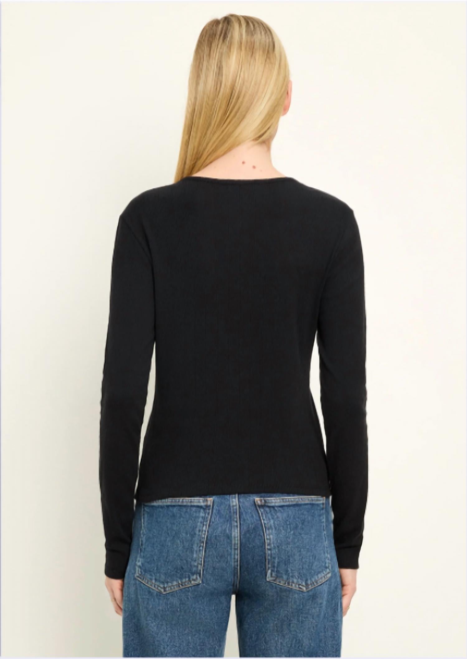 Michael Stars - Mackenzie Pointelle Crew Neck Cardigan