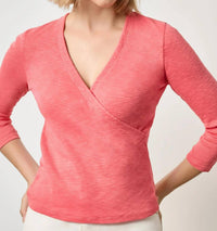 Lilla P - Ribbed 3/4 Sleeve Surplice