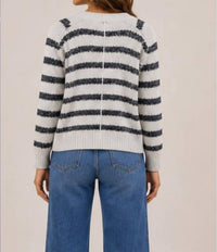 Autumn Cashmere - Stripe Cropped V Cardigan