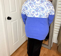 Michelle Mae Natalie Pullover Top in sapphire floral - women's long sleeve top - view 6