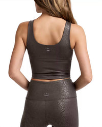 BEYOND YOGA Powershine Sport & Street Cropped Top in viper espresso - women's shirt - alternate view