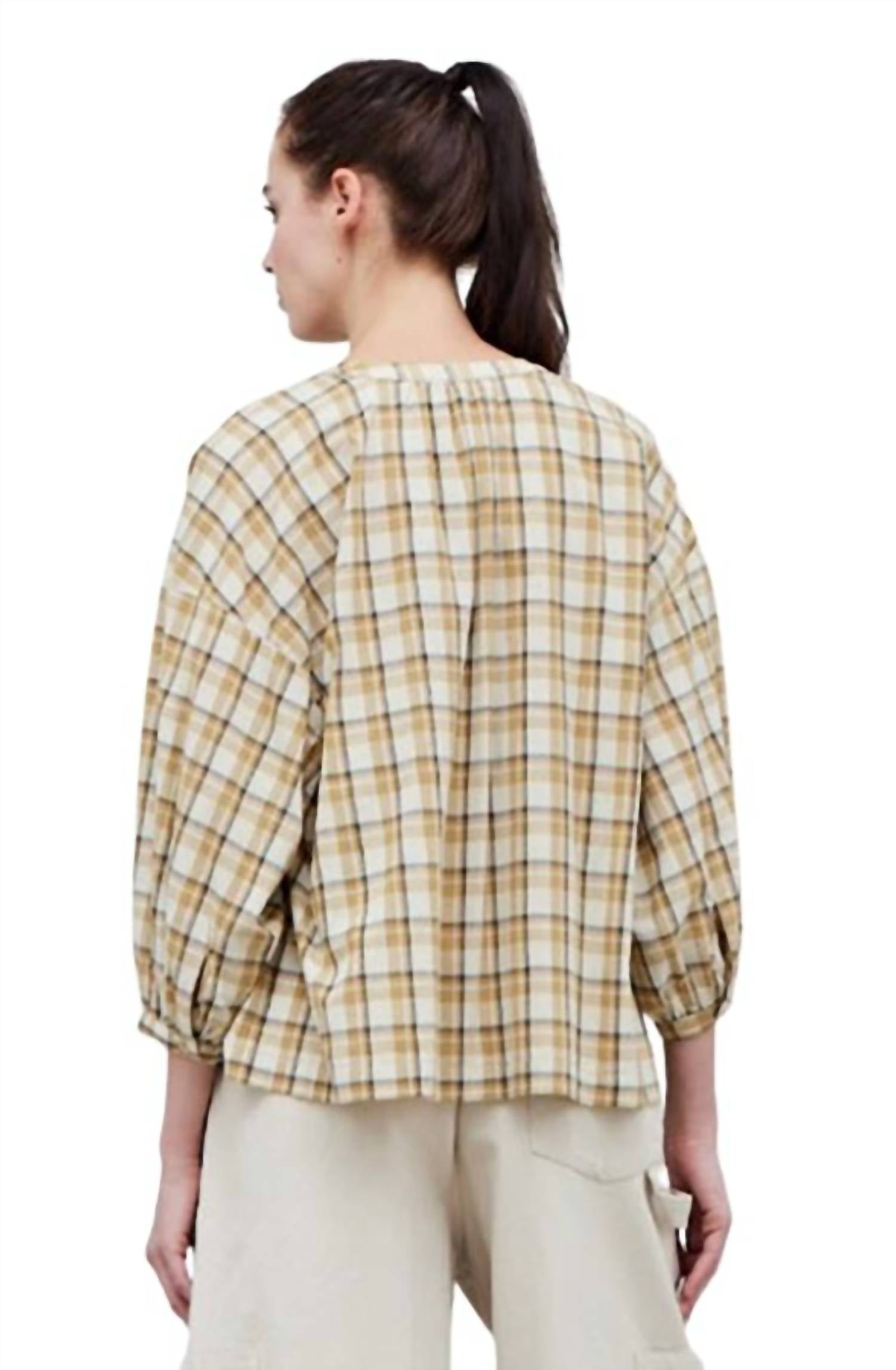 Grade & Gather - Women's Cotton Plaid Blous