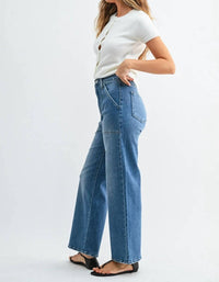 Just Black Denim - High Rise Cargo Pocket Wide Leg Jeans