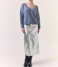 Brodie Cashmere Brushed Rosa Reversible Cashmere Jumper in feather - women's sweater - view 5