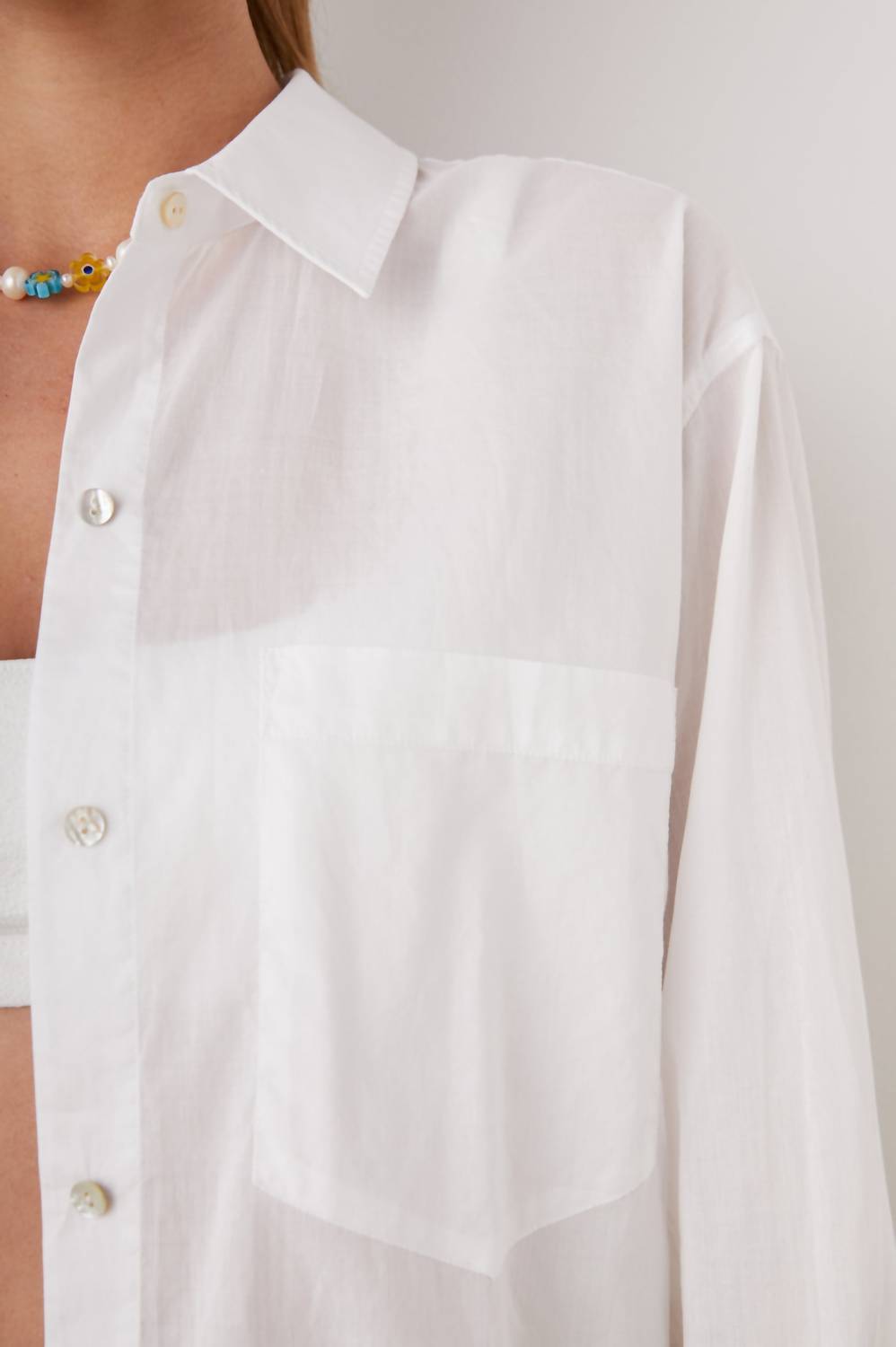 Rails Arlo Button-down Shirt in beach white - women's shirt - alternate view