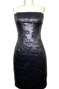 Ariella - Sequin Strapless Little Black Mini Dress