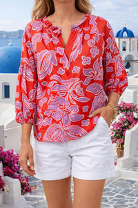 Jade - Trimmed Peasant Top