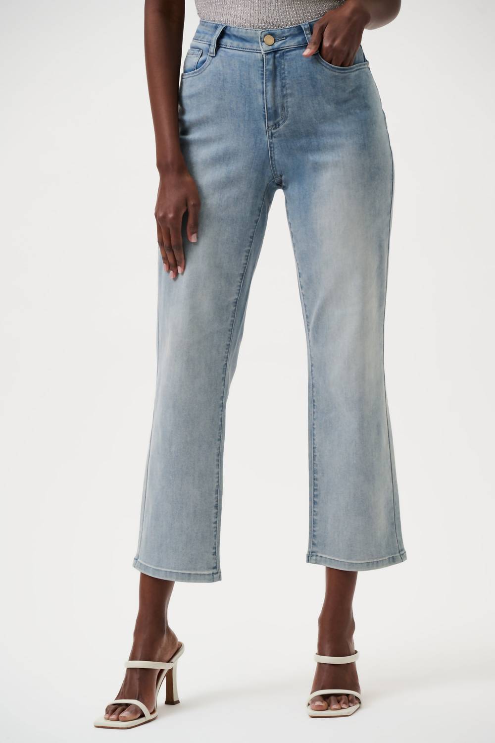 Joseph Ribkoff Margot Classic Stretch Jeans in light blue denim - women's jeans - alternate view