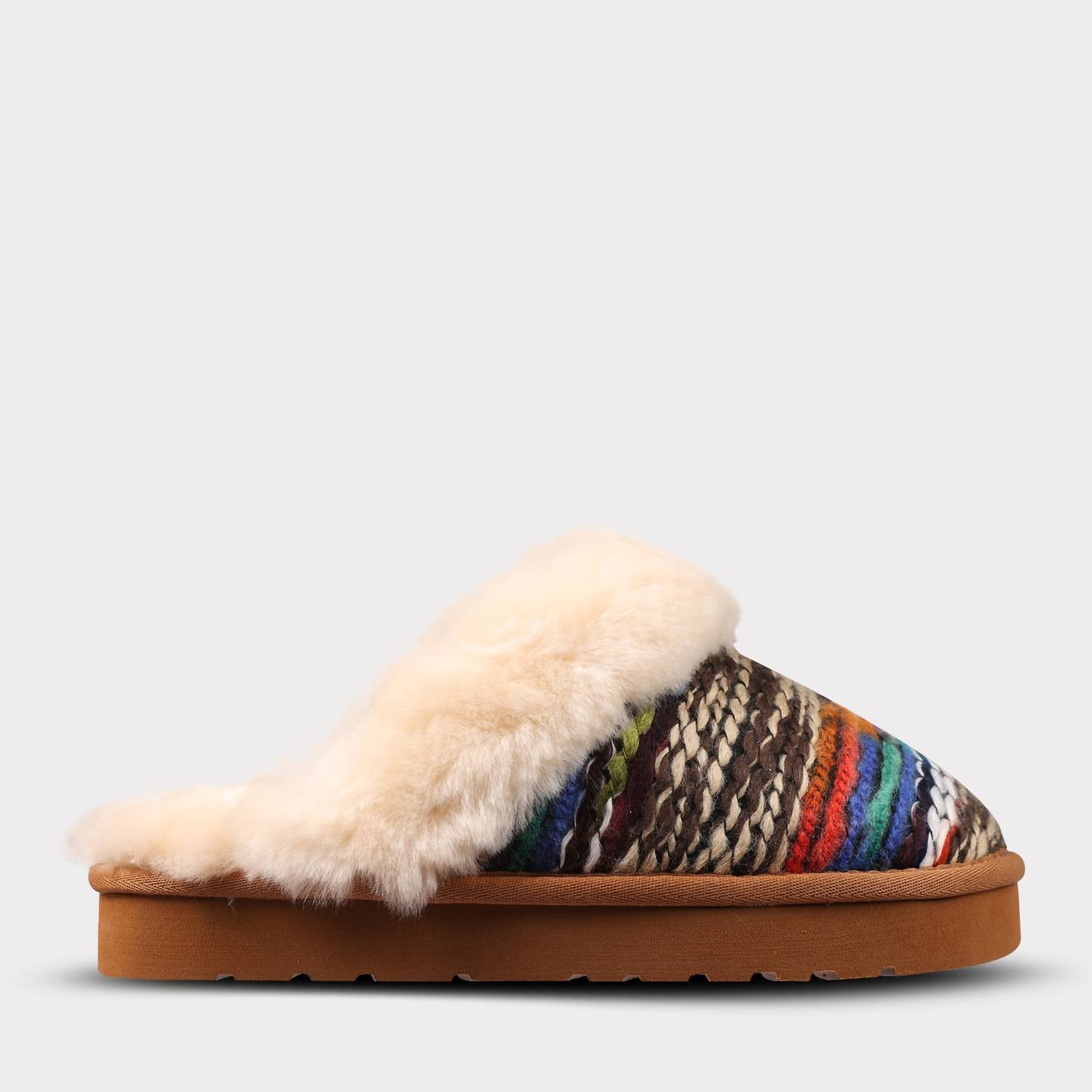 Lamo Women's Slip-on Scuff Slipper in chestnut multi - women's shoe