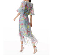 Alice + Olivia - Katia Twist-Front Floral Cutout High Low Dress