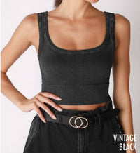 Nikibiki - Wash Ribbed Cropped Top