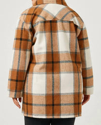 Hayden La - Plaid Button Up Patch Pocket Coat - PLUS