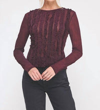 Allie Rose - Ruffle Sheer Blouse