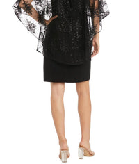 R&M Richards - Lace Caplet Short Evening Dress