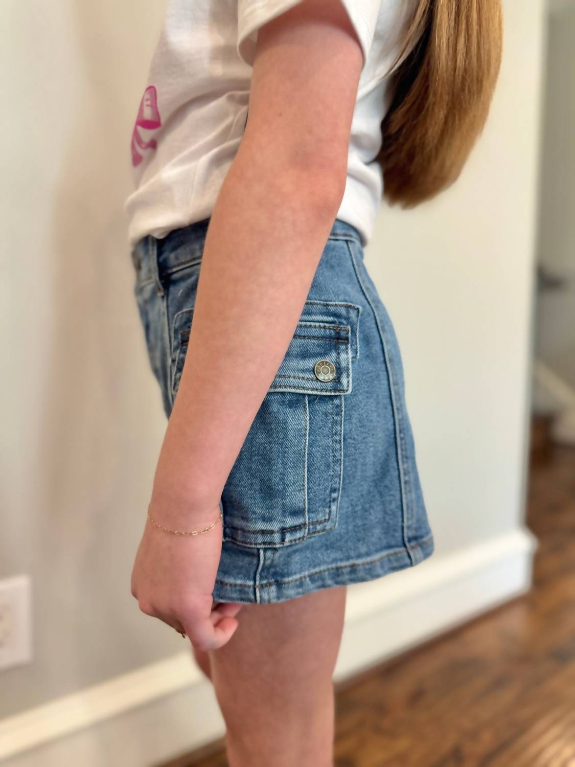 Tractr - Girl's Cargo Denim Skirt