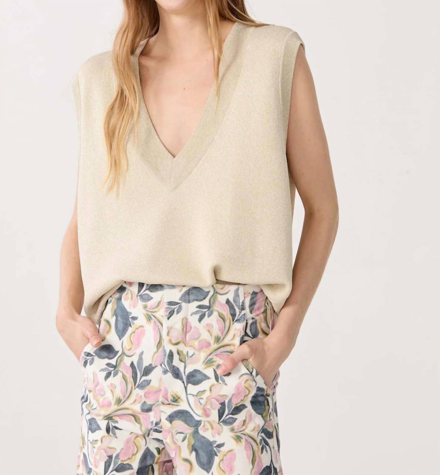 Lanhtropy - Preppy Lurex Knitted Vest