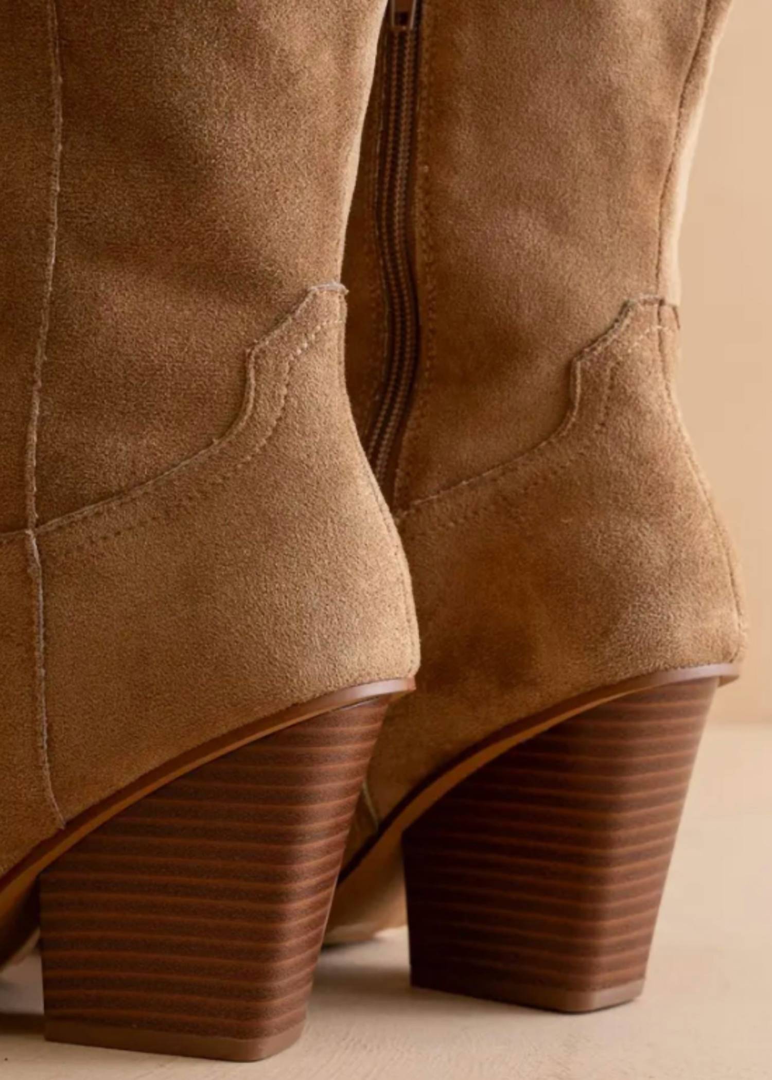 OASIS SOCIETY Women's Barcelona Knee High Boots in latte - women's shoe - detail view