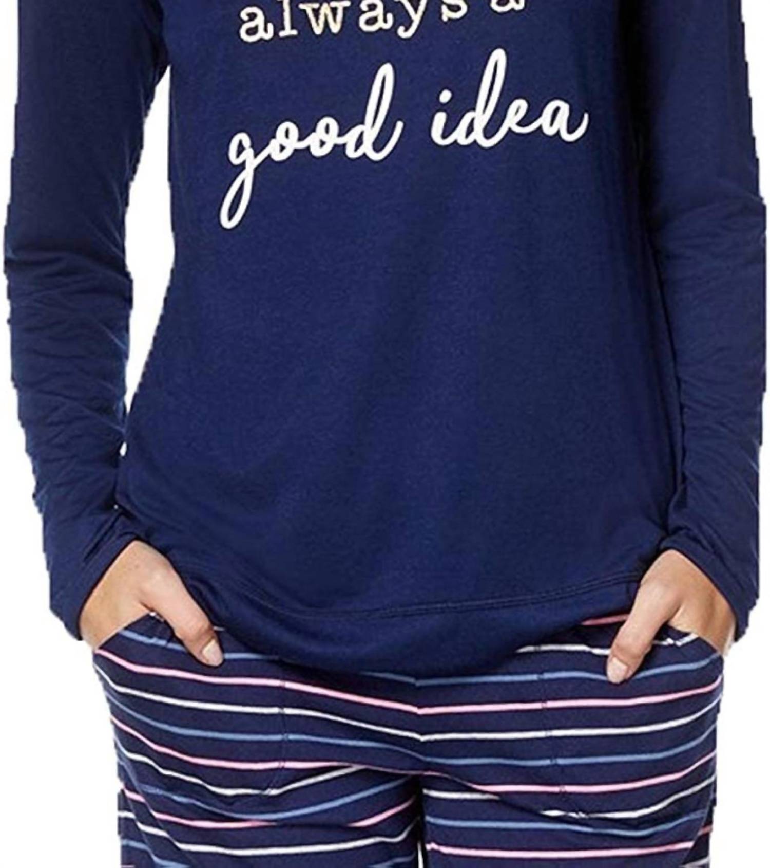 Jenni By Jennifer Moore - Women's Sleepwear Screen Print Pajama Top