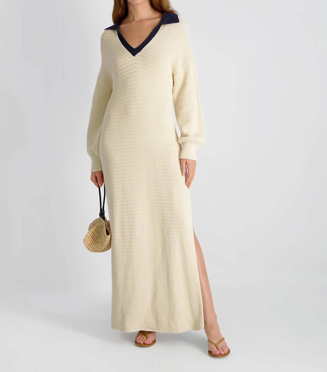 French Connection - Mozart Contrast Texture Knit Maxi Dress