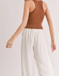 Sadie & Sage - Marshmallow Racerback Crop Tank