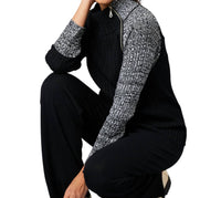 French Kyss - Long Sleeve Zip Neck Top