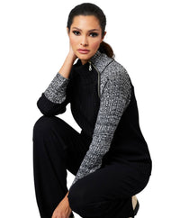 French Kyss - Long Sleeve Zip Neck Top