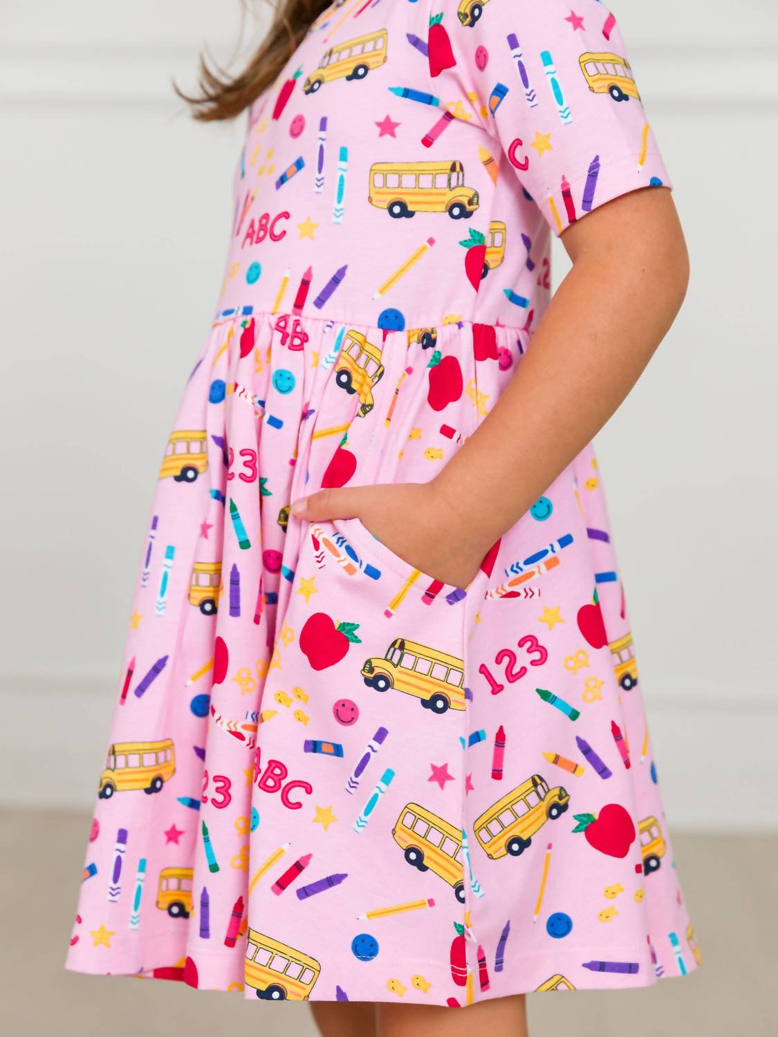 Rufflebutts - School House Short Sleeve Knit Twirl Dress