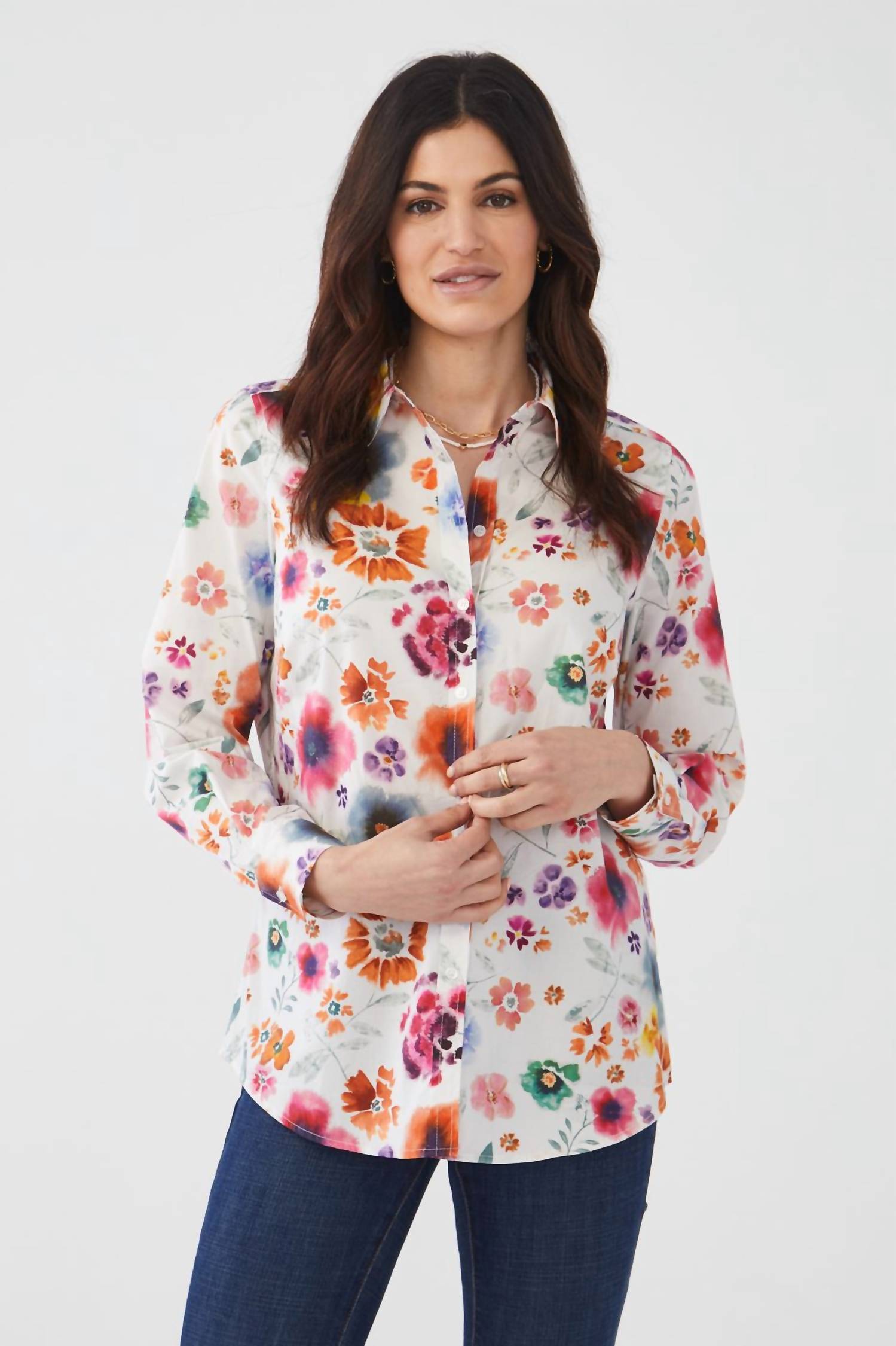 Fdj - Patrice Printed Classic Floral Long Sleeve Shirt