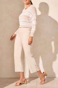 Tribal - Eyelet Detail Pull On Capri