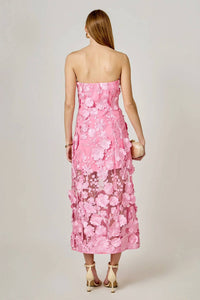 Endless Rose - Strapless Floral Embroidered Maxi Dress