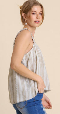 Umgee - Ruched Straps Sleeveless Top