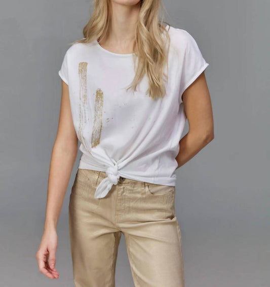 Charlie B - Foil Print Front Knot Top