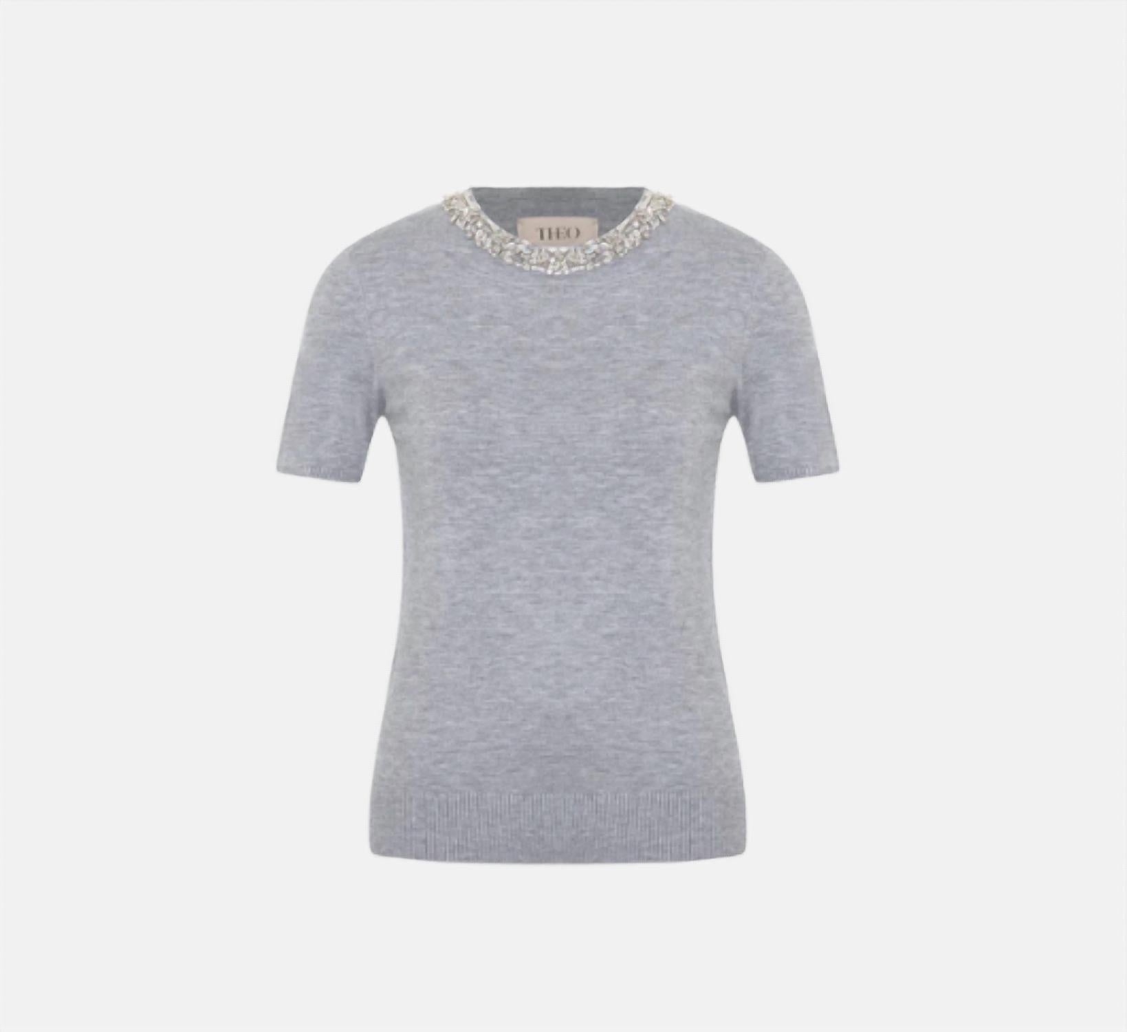 Theo The Label - Women's Jewel Neck Sweater Tee