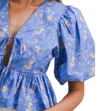 Mable - Blossom And Breeze Short Bubble Sleeve Top