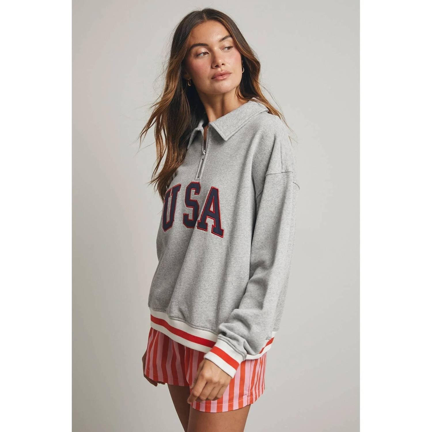 Wishlist - Usa Half-zip Pullover Sweatshirt