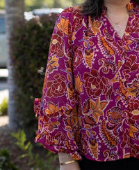 Fate - Print With Lurex Chiffon Ruffle Detail Blouse