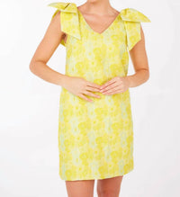 ABBEY GLASS Meredith Dress in yellow sunflower jacquard - women's dress