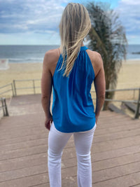 Veronica M - Azure Surplice Top