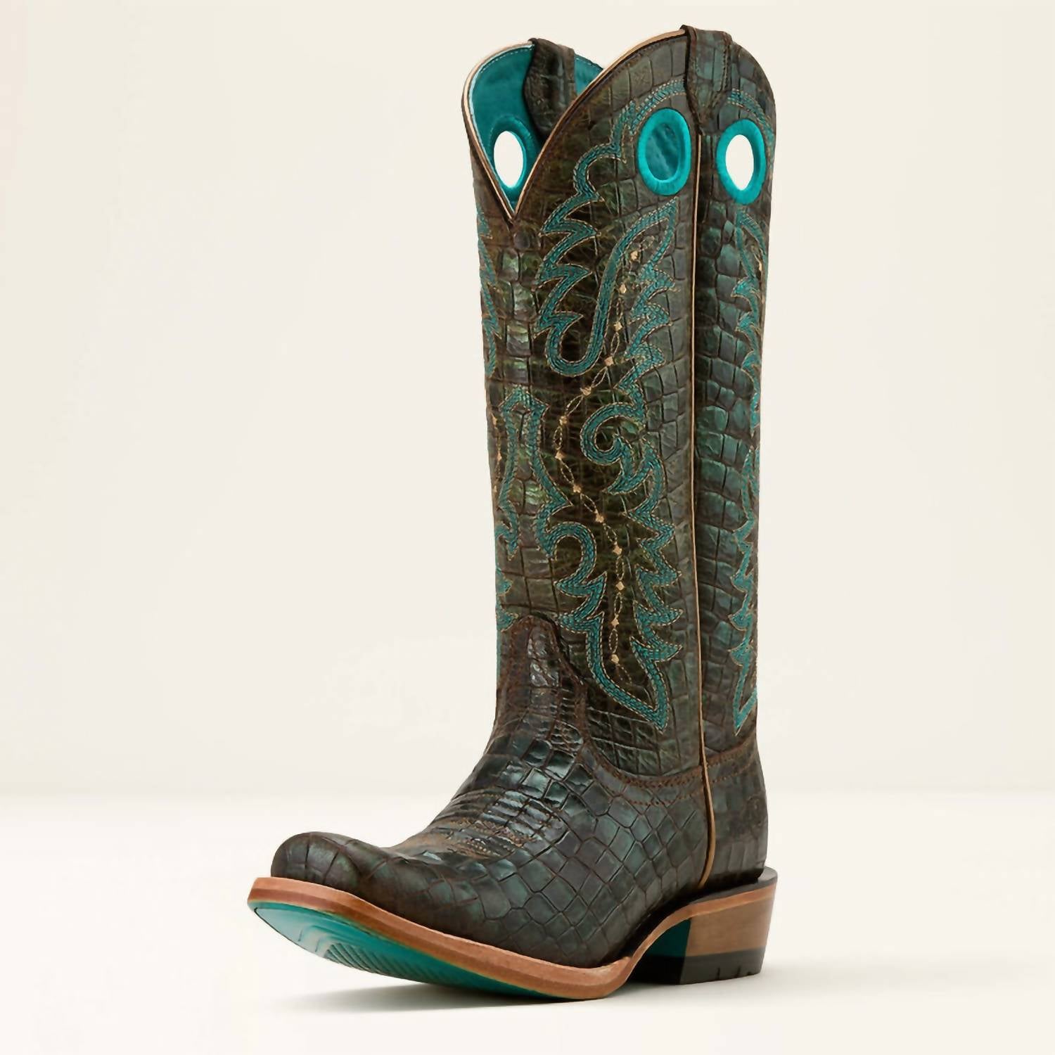 Ariat - Women's Futurity Boon Leather Croc Print Western Boot
