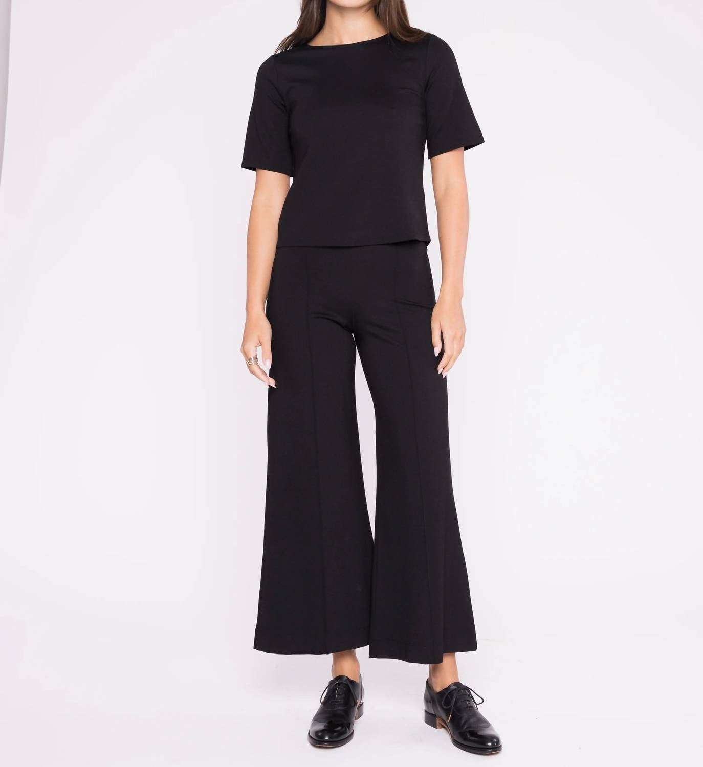 RIPLEY RADER Ponte Knit Wide Leg Pants in black 1 - women's pants