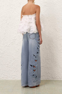 Zimmermann - Alchemy Applique Relaxed Flare Jeans