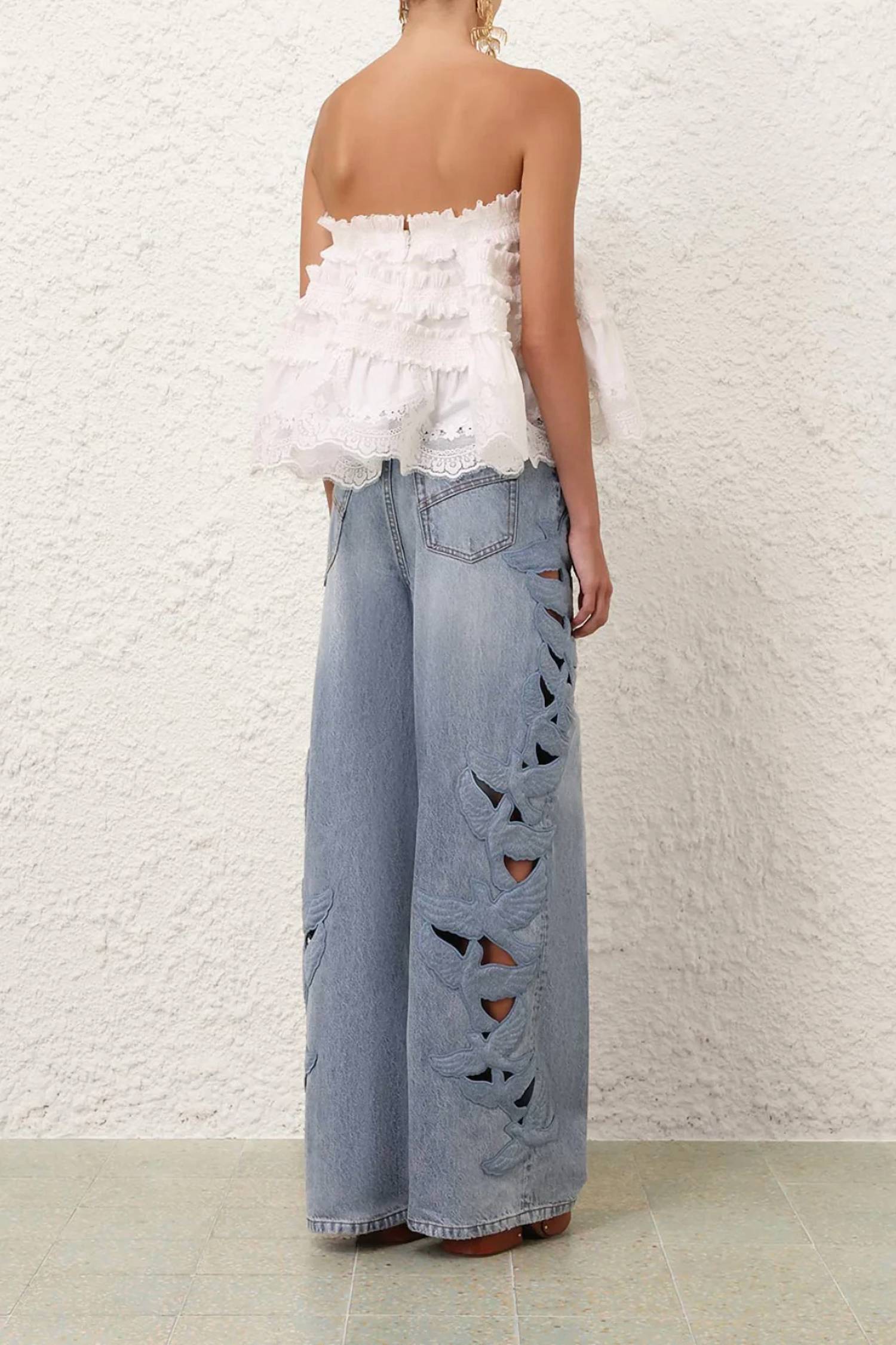 Zimmermann - Alchemy Applique Relaxed Flare Jeans