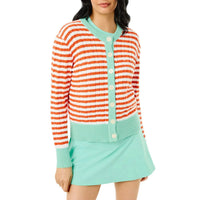 Addison Bay - Cotton Cable Knit Oxford Cardigan Sweater